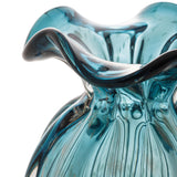 Vaso Murano Trouxinha de Vidro Italy Azul e Rose 11cm - Ela Decora