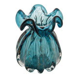 Vaso Murano Trouxinha de Vidro Italy Azul e Rosé 17cm - Ela Decora