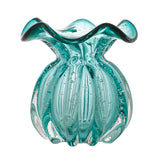 Vaso Murano Trouxinha de Vidro Italy Azul Verde Tiffany 13 cm - Ela Decora