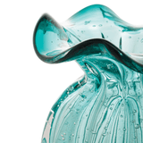 Vaso Murano Trouxinha de Vidro Italy Azul Verde Tiffany 13 cm - Ela Decora