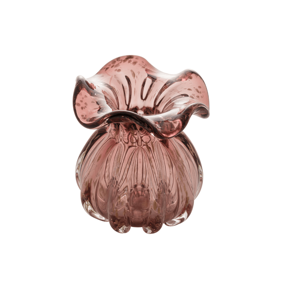 Vaso Murano Trouxinha de Vidro Italy Púrpura e Rose - 13 cm - Ela Decora