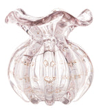 Vaso Murano Trouxinha de Vidro Italy Rosa Claro e Dourado 11cm - Ela Decora