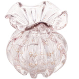 Vaso Murano Trouxinha de Vidro Italy Rosa Claro e Dourado 11cm - Ela Decora