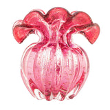 Vaso Murano Trouxinha de Vidro Italy Rosa e Dourado 11,5cm - Ela Decora