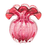 Vaso Murano Trouxinha de Vidro Italy Rosa e Dourado 11,5cm - Ela Decora