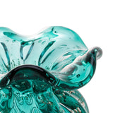 Vaso Murano Trouxinha de Vidro Italy Tiffany e Dourado 11cm - Ela Decora