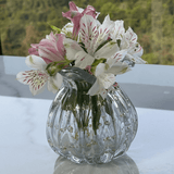 Vaso Murano Trouxinha de Vidro Italy Transparente e Dourado 11cm - Ela Decora