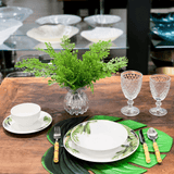 Vaso Murano Trouxinha de Vidro Italy Transparente e Dourado 13cm - Ela Decora