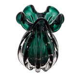 Vaso Murano Trouxinha de Vidro Italy Verde Esmeralda e Dourado 17cm - Ela Decora