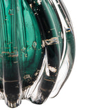 Vaso Murano Trouxinha de Vidro Italy Verde Esmeralda e Dourado 17cm - Ela Decora