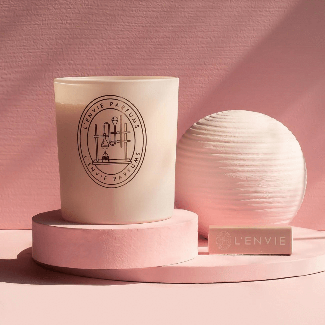 Vela Aromática Perfumada Sunset Rose Elementos 210G L'envie - Ela Decora