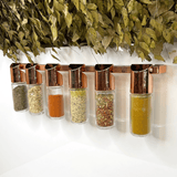 Vidros para Temperos e Condimentos 6 Peças Rose Gold - Ela Decora