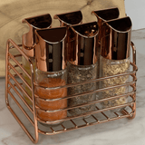 Vidros para Temperos e Condimentos 6 Peças Rose Gold - Ela Decora