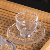 Xicara de Café com Pires Cristal New Butterfly 80ml - Ela Decora