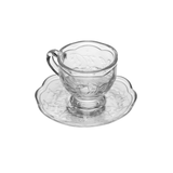 Xicara de Café com Pires Cristal New Butterfly 80ml - Ela Decora