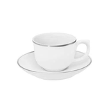 Xicara de Café com Pires Isabel Cromado 100ml - Ela Decora