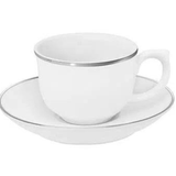 Xicara de Café com Pires Isabel Cromado 100ml - Ela Decora