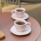 Xícara de Café com Pires Pink Sand 75ml - Ela Decora