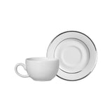 Xícara de Café com Pires Relevo Prata 80ml - Ela Decora
