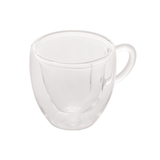 Xícara de Café Parede Dupla Coração Vidro 80 ml - Ela Decora