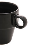 Xícara de Chá Cerâmica Empilhável Preto 210ml - Ela Decora