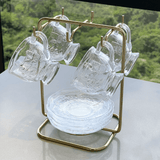 Xicara de Chá com Pires de Cristal New Butterfly 180ml - Ela Decora