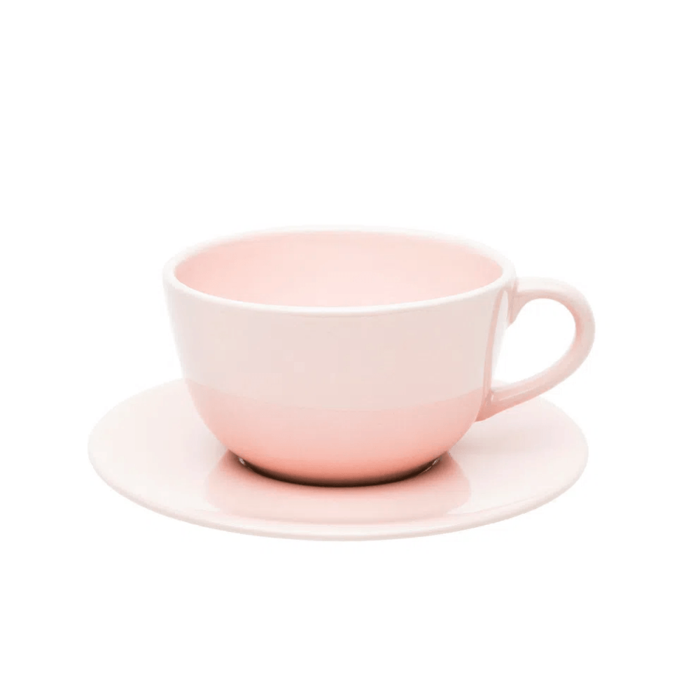 Xícara De Chá Com Pires Mia Cristal Milenial Rosa - 200 Ml - Ela Decora