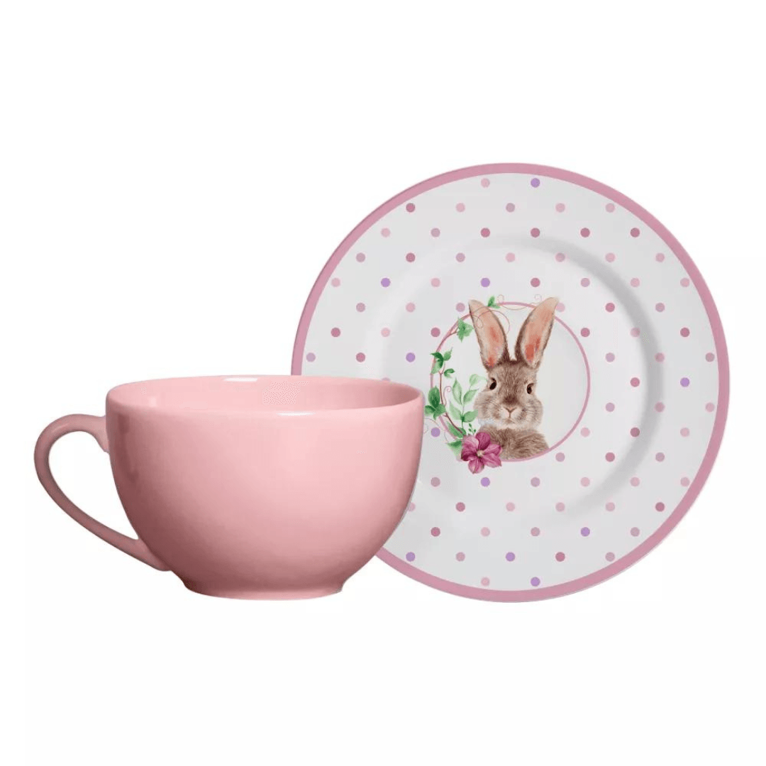 Xicara de Chá com Píres Páscoa Coelha Amy - Ela Decora