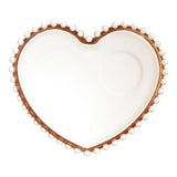 Xícara de Chá Cristal com Prato de Coração Pearl Âmbar - 180 ml - Ela Decora