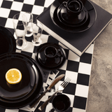 Xícara de Chá Porcelana com Pires Preto Black - 200ml - Ela Decora