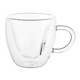 Xicara de Coração Parede Dupla em Vidro Borossilicato 150ml - Ela Decora