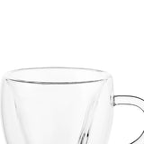 Xicara de Coração Parede Dupla em Vidro Borossilicato 150ml - Ela Decora