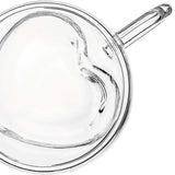 Xicara de Coração Parede Dupla em Vidro Borossilicato 80ml - Ela Decora