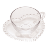 Xícara para Chá com Pires Borda Coração - 170 ml - Ela Decora