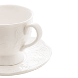 Xícara para Chá com Pires de Porcelana New Bone Butterfly Flower 200ml - Ela Decora