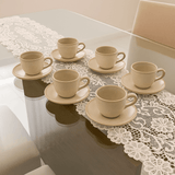 Jogo 6 Xícaras de Chá com Pires Bio Latte 170ml