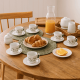 Jogo 6 Xicaras de Café com Pires Borboleta