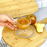 Jogo de 4 Xícaras de Chá Cristal de Chumbo com Pires Pearl Bolinha - 180ml