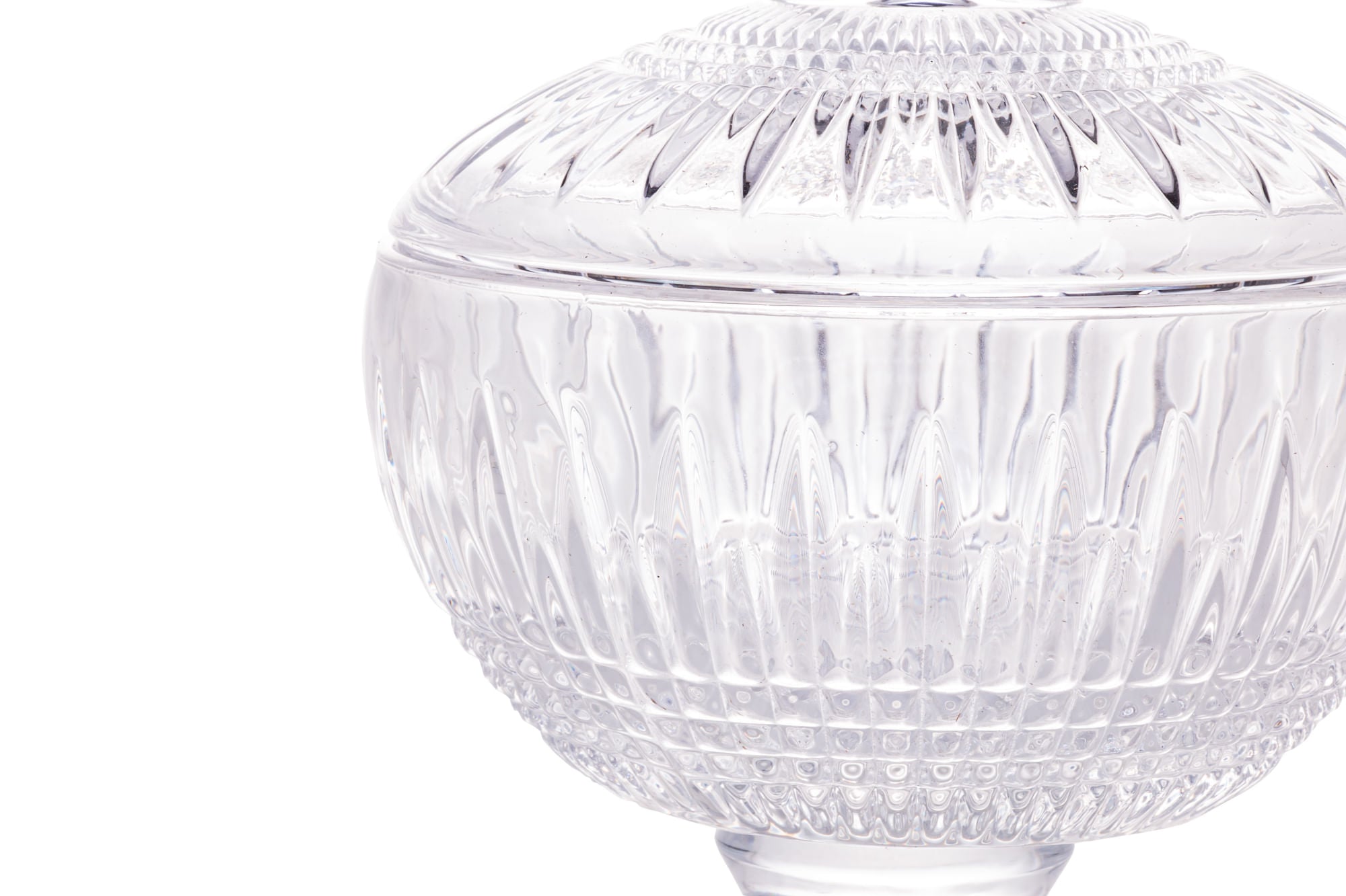 Potiche Bomboniere em Cristal de Chumbo com Pé 18cm Queen