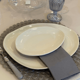 Prato de Sobremesa Oval Orgânico Stoneware Clay 22,5cm