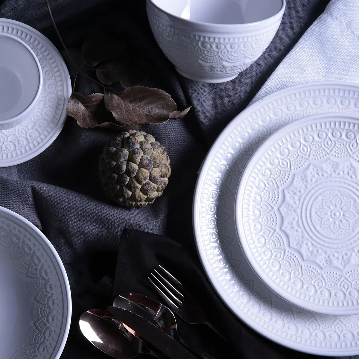 Prato de Sobremesa Agra Branco 20cm