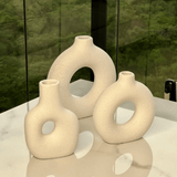 Vaso de Cerâmica Mikonos Redondo Branco 16cm