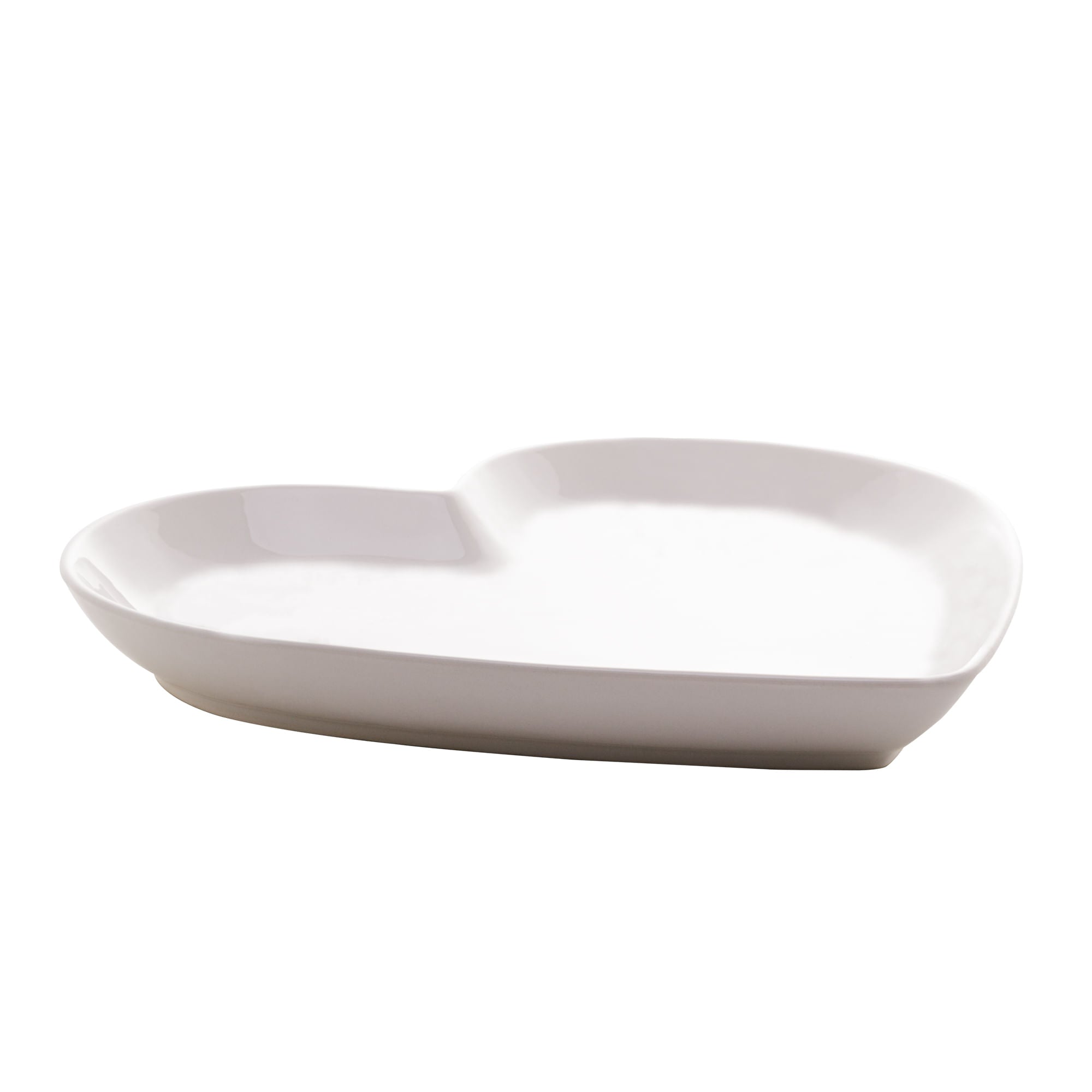 Prato Cerâmica Coração Branco - 14,5 cm