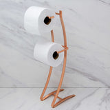 Porta Papel Higiênico Aço Piatina 2 Rolos Rose Gold