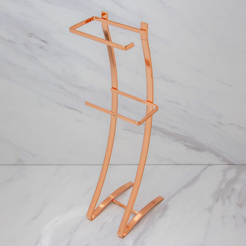 Porta Papel Higiênico Aço Piatina 2 Rolos Rose Gold
