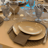 Prato de Sobremesa Oval Orgânico Stoneware Clay 22,5cm