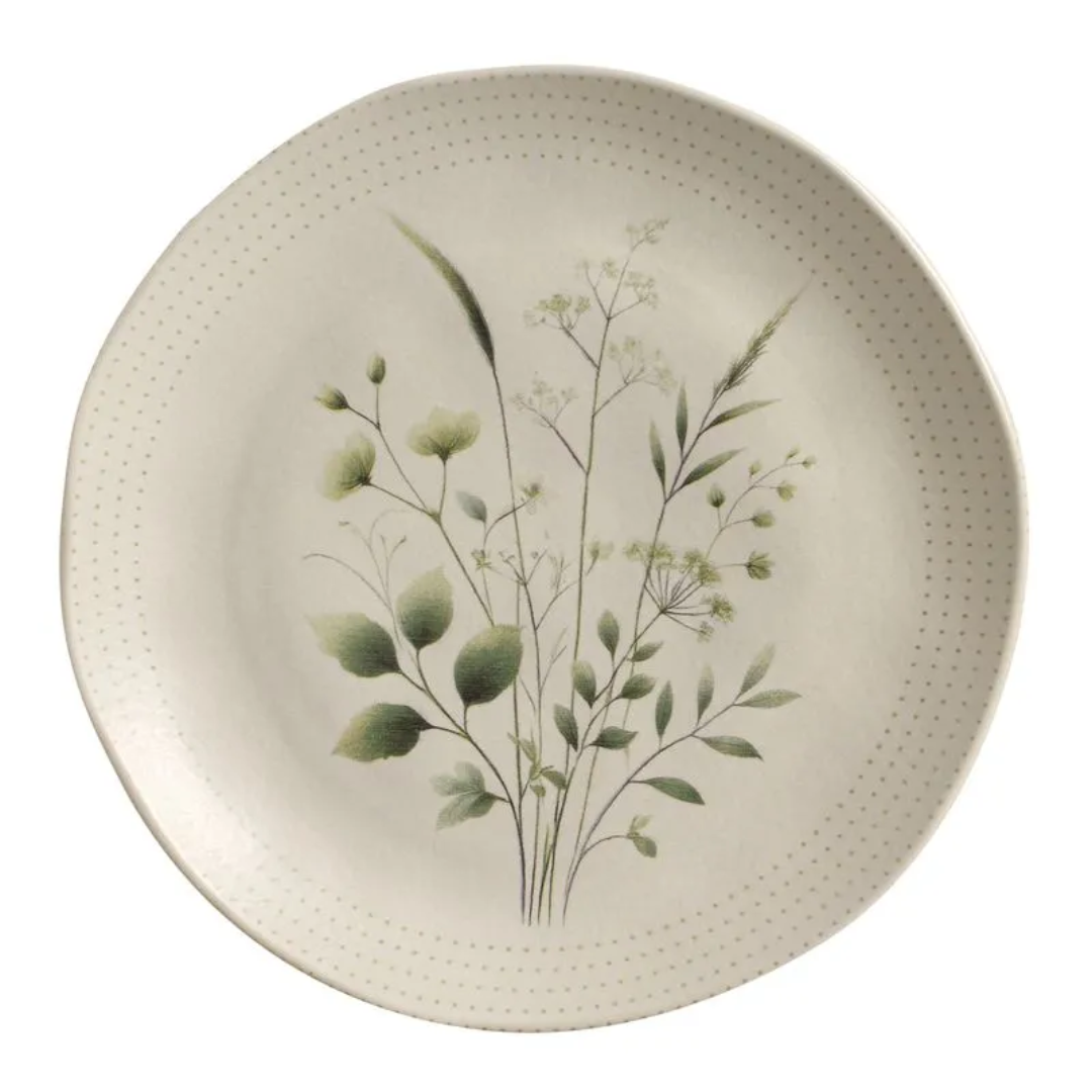 Prato Raso em Cerâmica Orgânico Ammi 26,5cm
