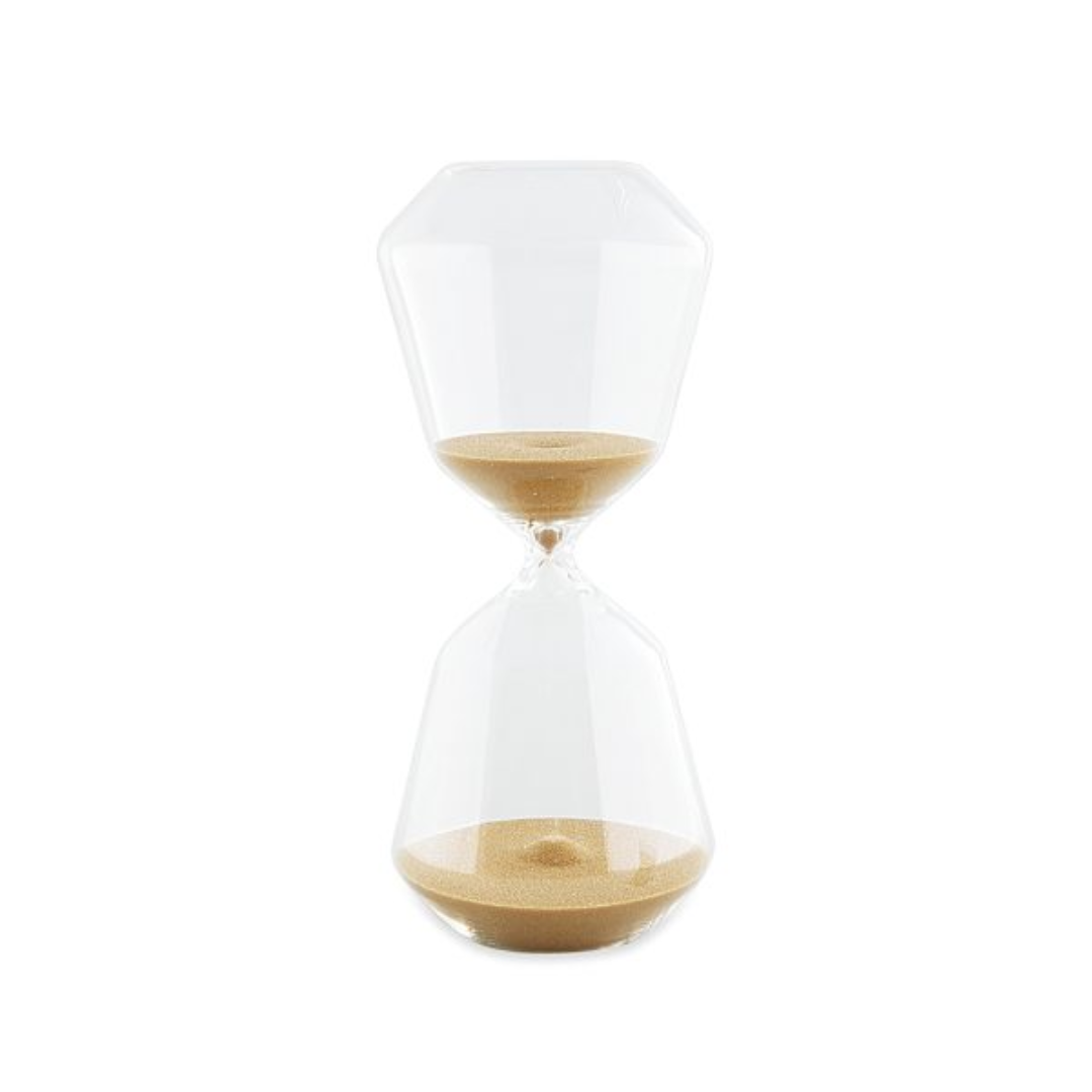 Ampulheta em Vidro 25 x 9 cm Dourado