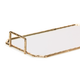 Bandeja em Metal Dourada com Espelho P 39,5cm