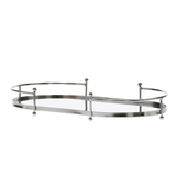 Bandeja metal 34cm com dois níveis e pés esféricos acabamento cromado
